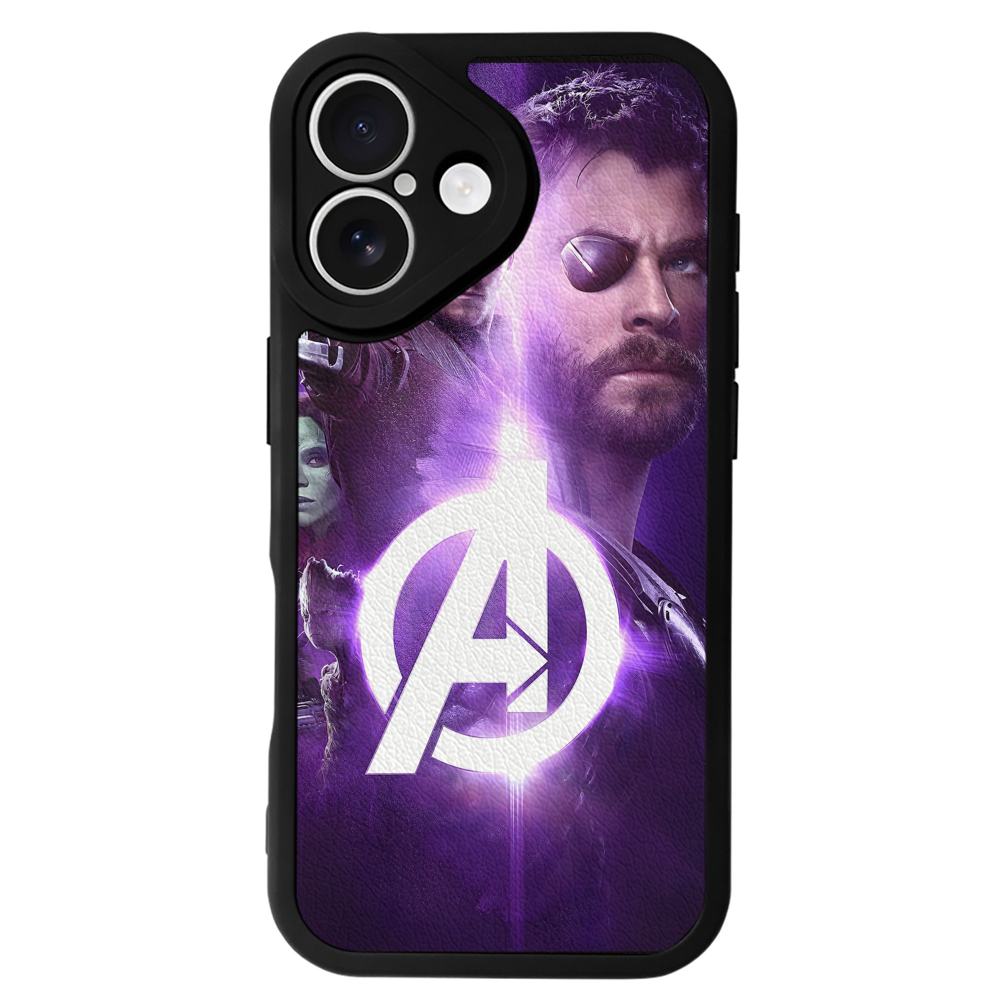 （画像用） アベンジャーズ The Avengers 【iPhone 16シリーズ対応】シリコンスマホケース（レザー調） 材質：シリコン